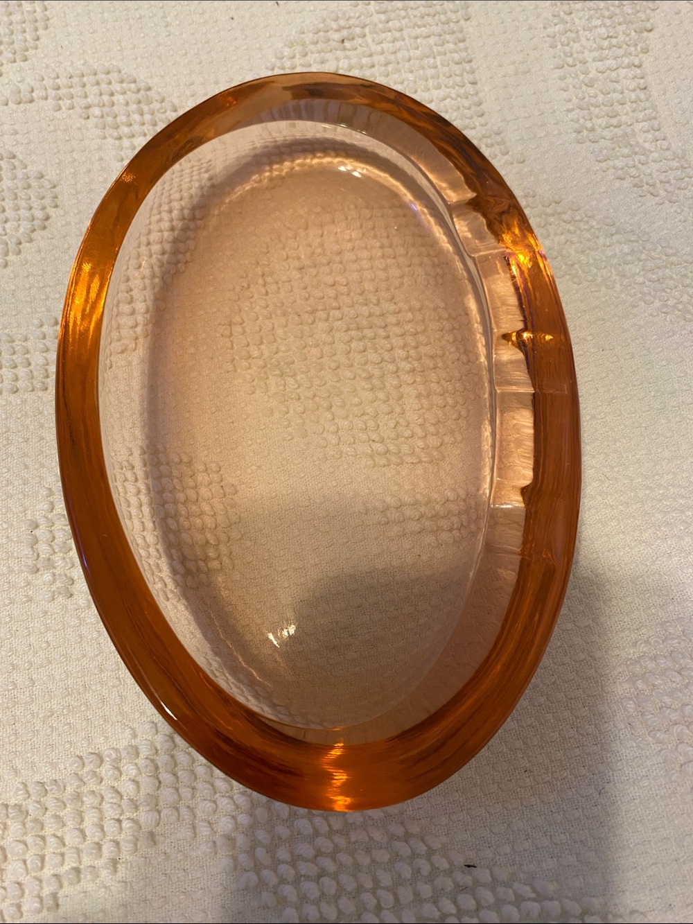 Glass ashtray vintage, light orange color. No damage
